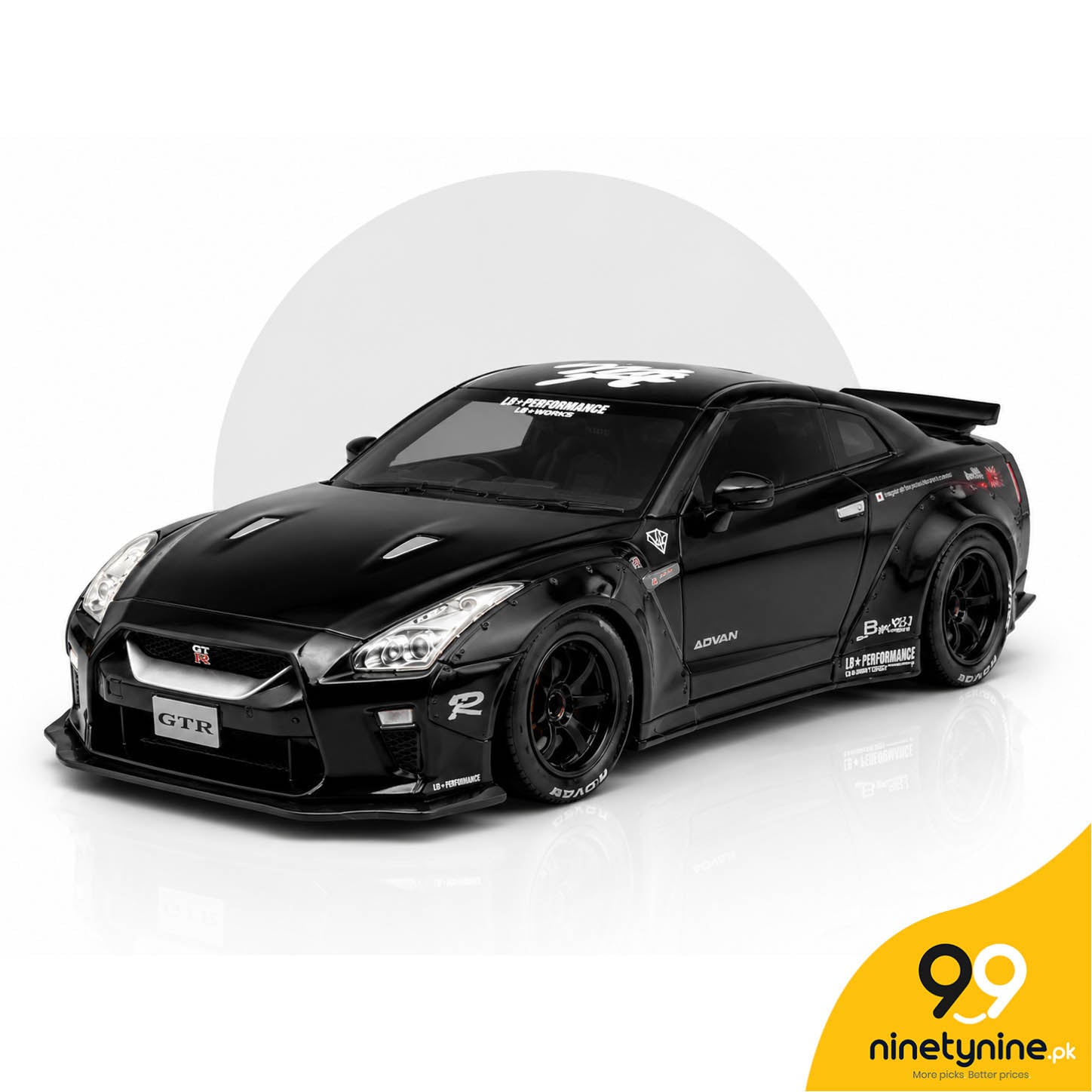 Nissan GT-R Liberty Walk Black 1:32 Diecast Metal Car
