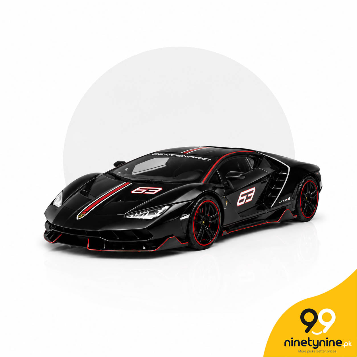 Lamborghini Centenario Black Edition 1:32 Diecast Metal Car