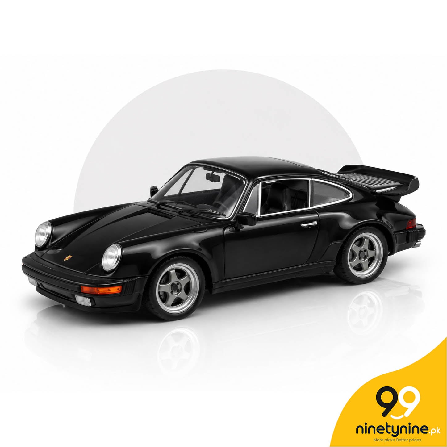 Porsche 911 Carrera Turbo Black 1:24 Diecast Metal Car