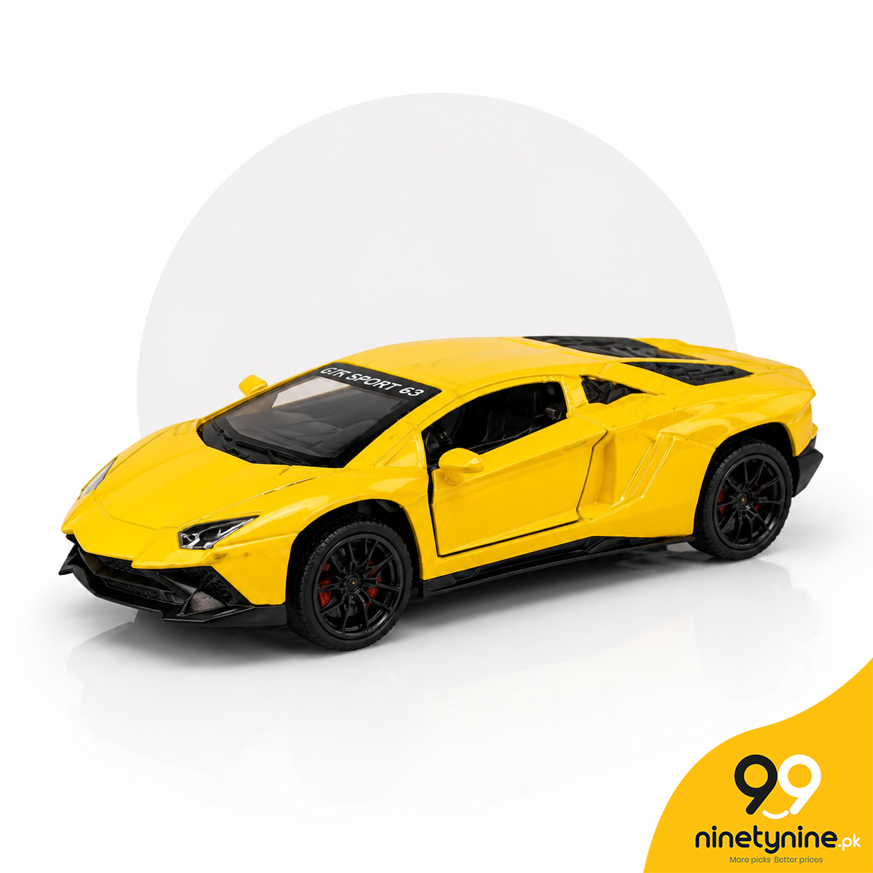 Lamborghini Aventador Yellow – 1:43 Scale Metal Diecast Car